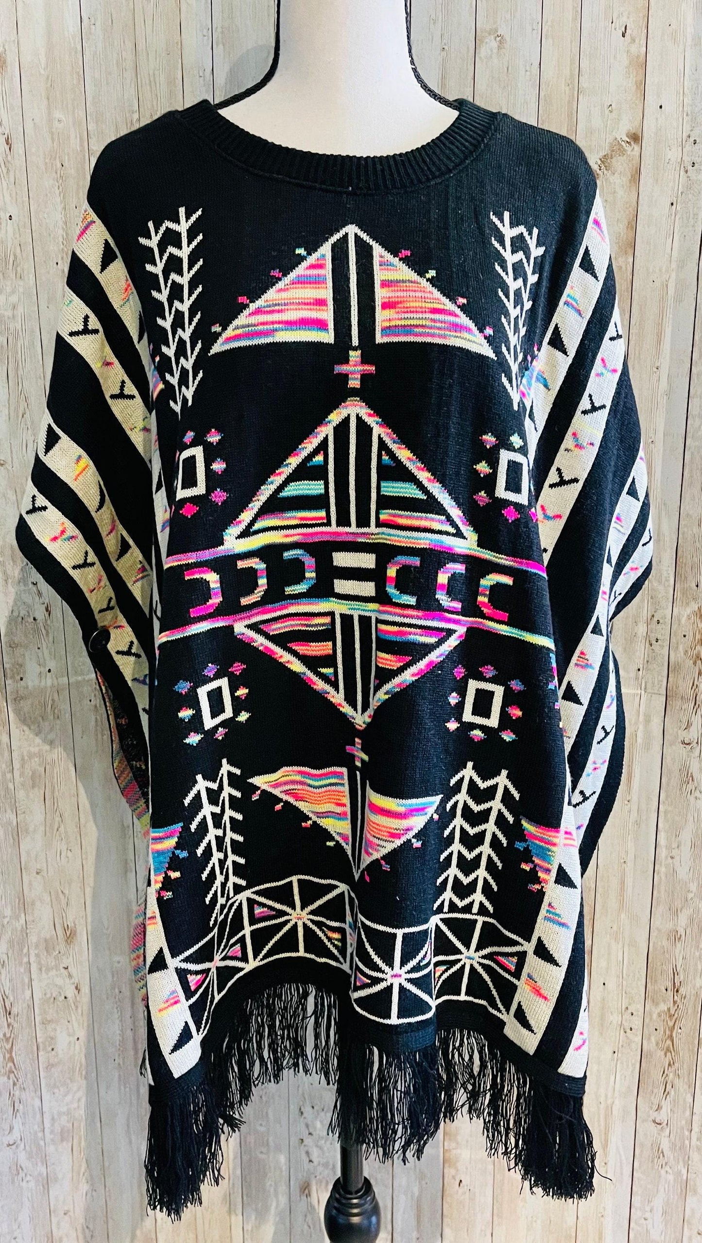 Mexican Artesenal Mañanita Poncho Jorongo Capa Mexicana Artesanal