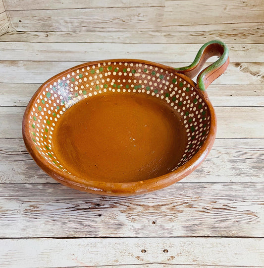 Sarten de Barro Mexicano Mexican Terracotta Frying Pan 8 inches