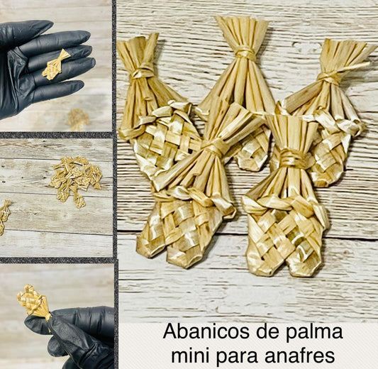 Mexican Mini Day of Dead Mini Handwoven Fans Mini Abanicos Palma Dia de Muertos