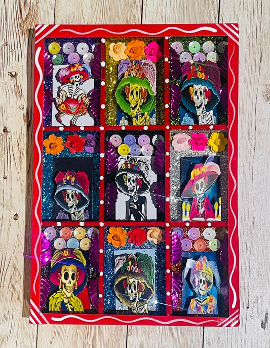Nicho Mexicano De Catrinas Mexican Sugar Skulls Shadow Box