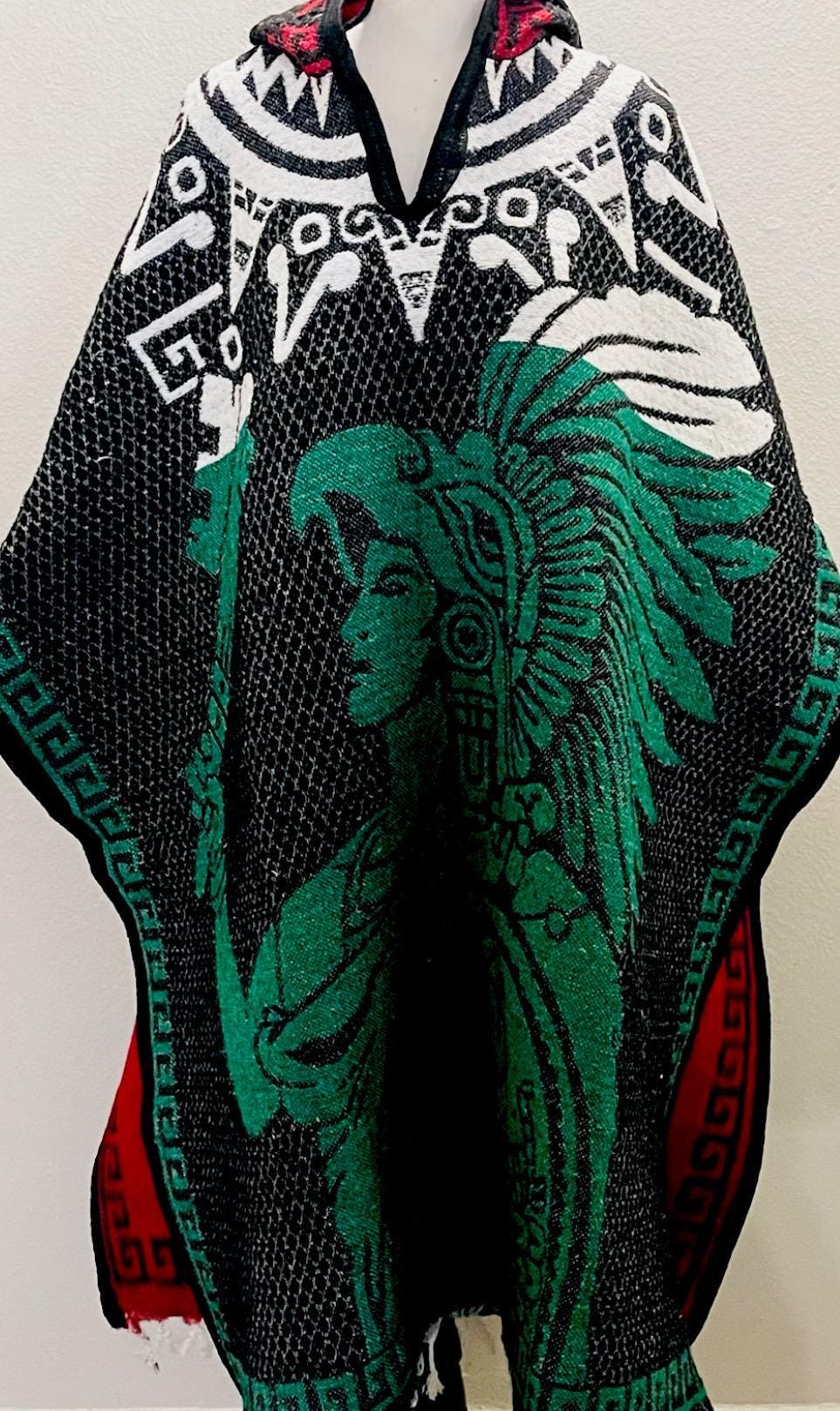 Mexican Poncho Aztec Calendar Poncho Gavan Calendario Azteca con Amor Eterno