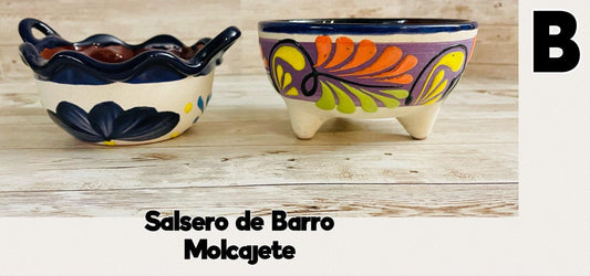 Terra Cota Mexican Molcajete Salt Shaker Napkin Holder & Salsa Bowl 4 Piece Set