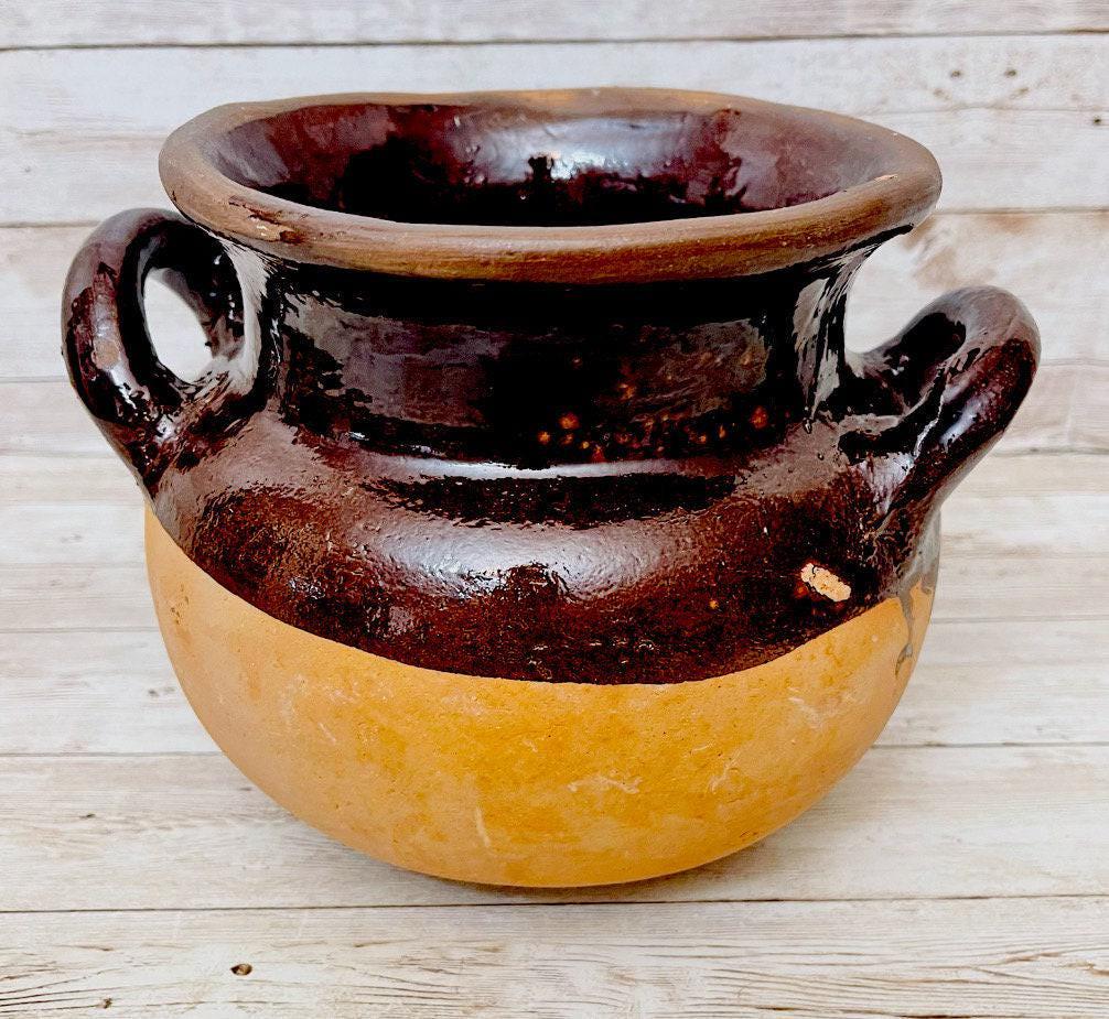 Olla de Barro Vidriado Chocolatera oh FrijoleraTerra Cota Bean Hot Chocolote Pot 6 Inches Tall