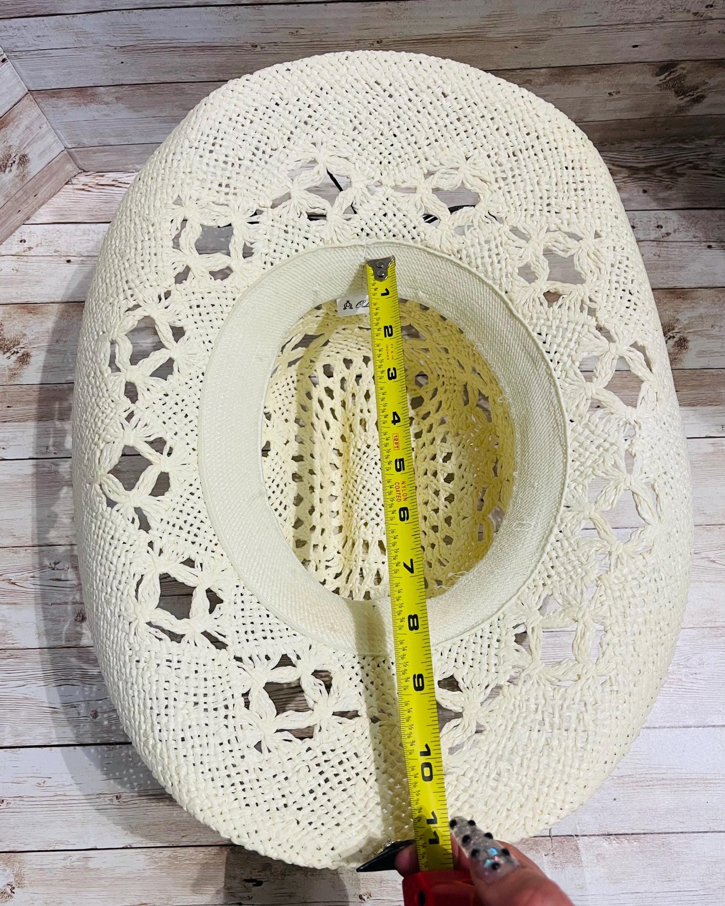 Beige Cowboy Hat One Size Sombrero Negro Vaquero con Toquilla