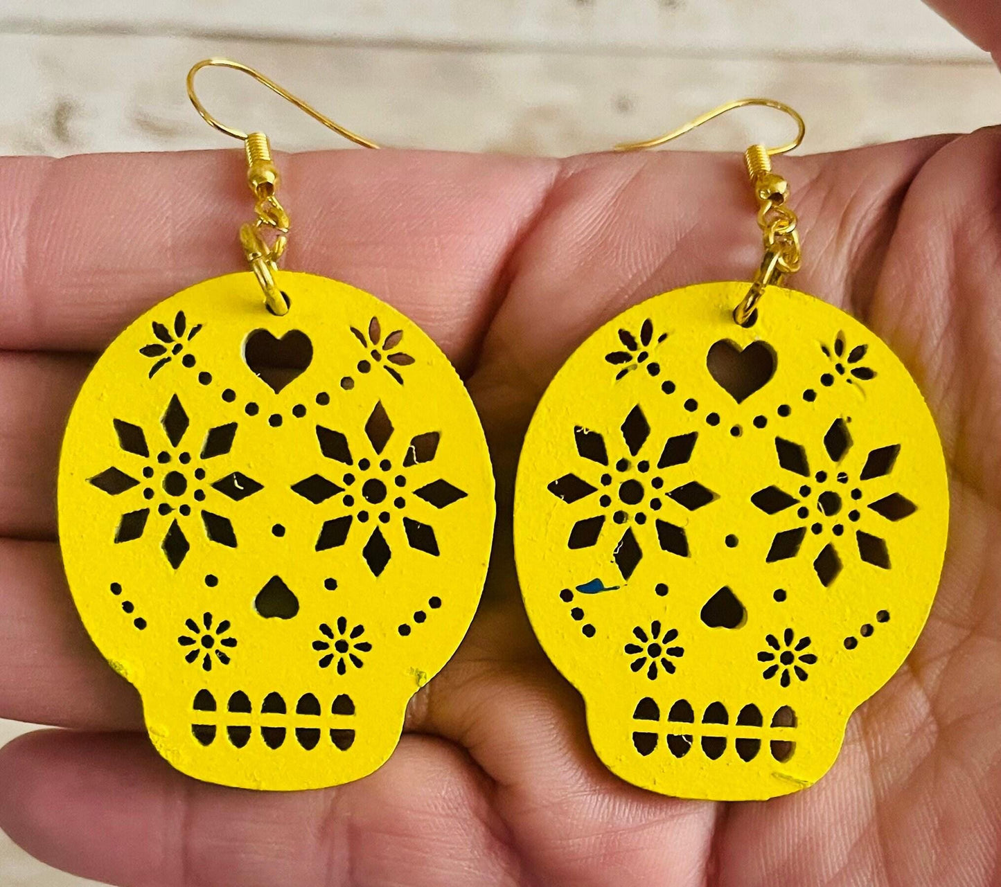 2x Day of the Dead Earrings 2 Pares de Aretes de Dia de Muerto