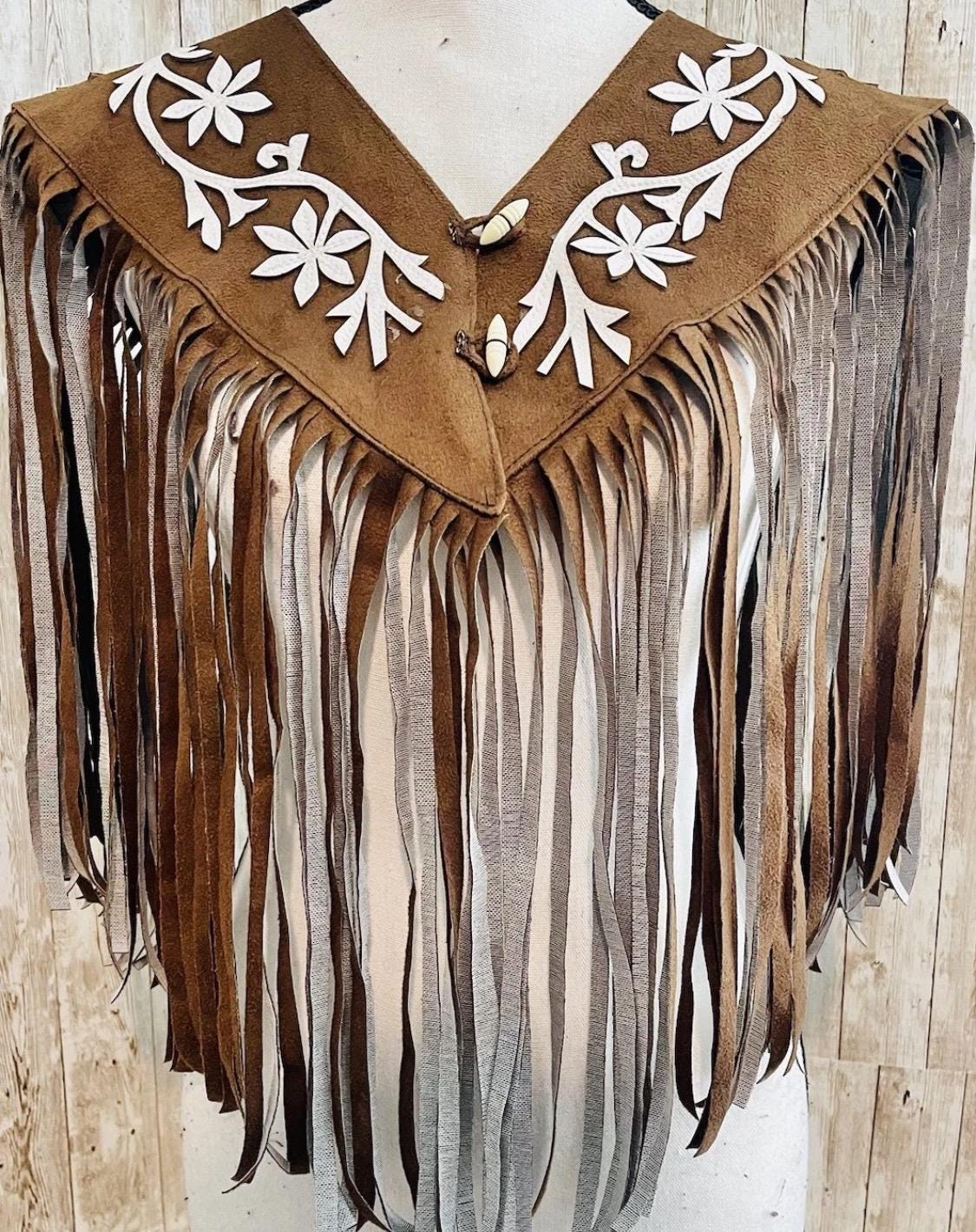 Cowboy Western Shoulder Cape with Fringes Chaleco/Capa Vaquero con Flecos Large/XL