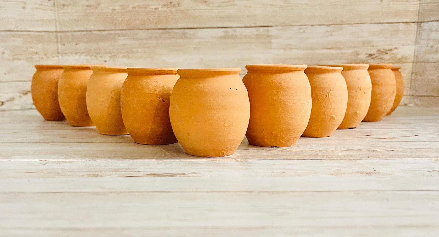 Mini Cantaritos for Tequila Shots or Hot Tea Mini Tequileros Mexicanos 2 1/2 - 3 Inches Tall