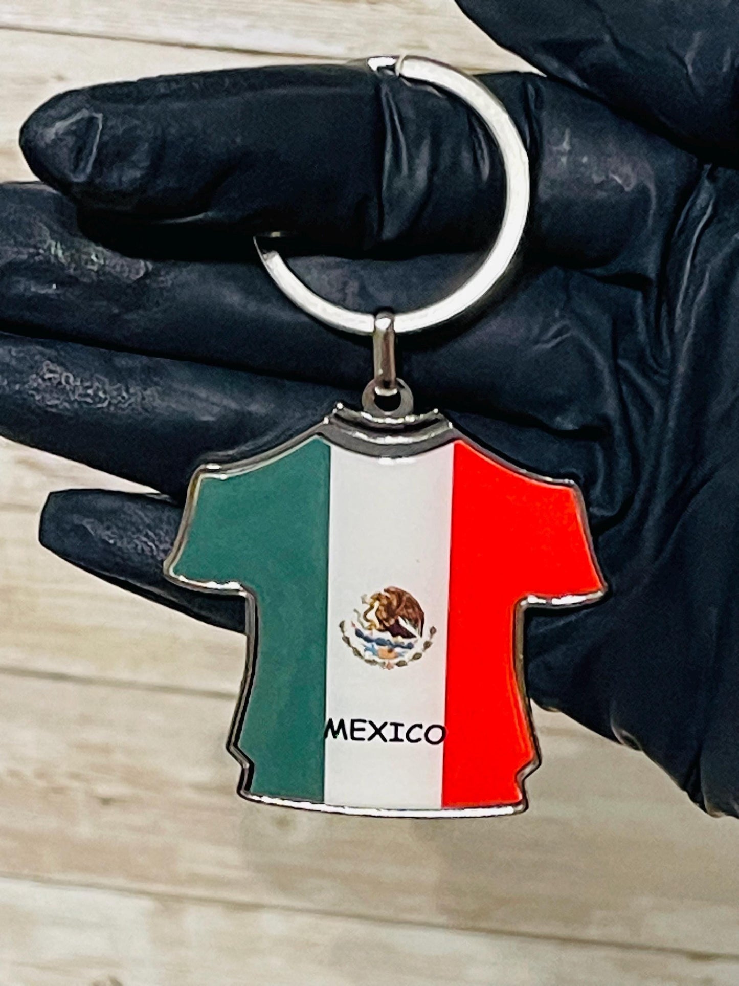2 Mexican Keychains 1 Bottle Opener and 1 Mexican Shirt with Mexico Colors 2 Llaveros 1 Llavero Destapador y 1 Llavero de Camiseta Mexicana