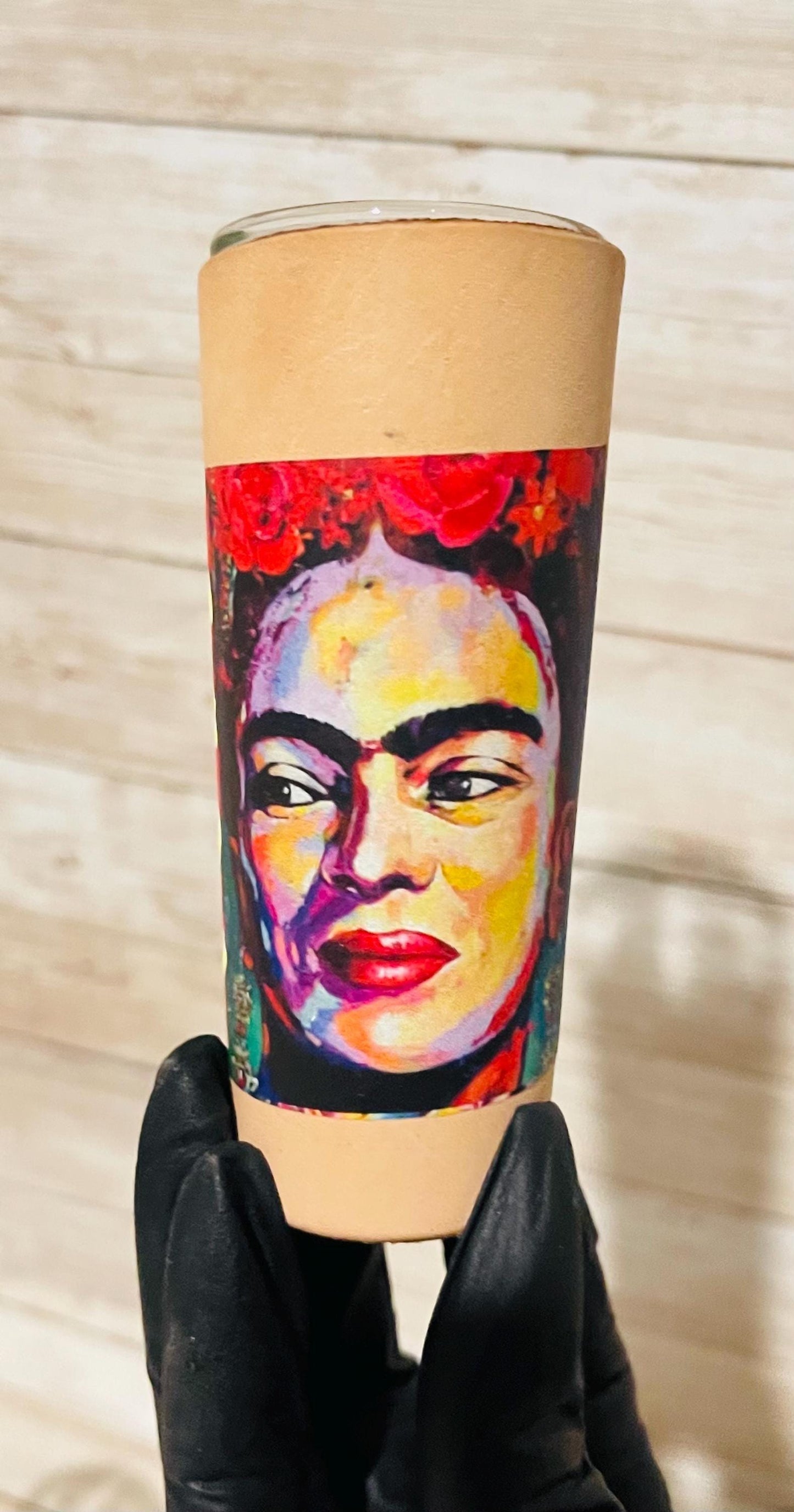 3 Frida Kahlo Mexican Leather Shot Glasses 3 Vasos Tequileros de Frida Kahlo con Forro de Piel