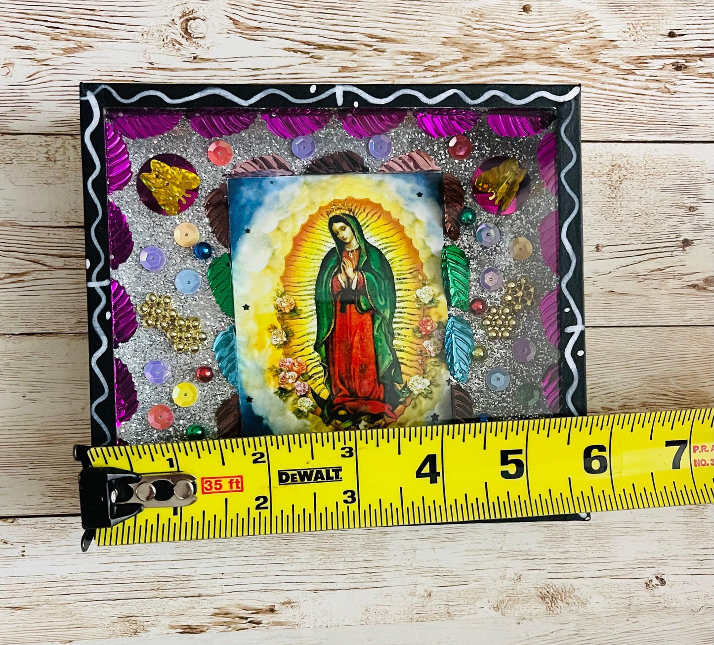 Nicho Mexicano de La Virgen Maria Virgin Mary Shadow Box Lady of Guadalupe