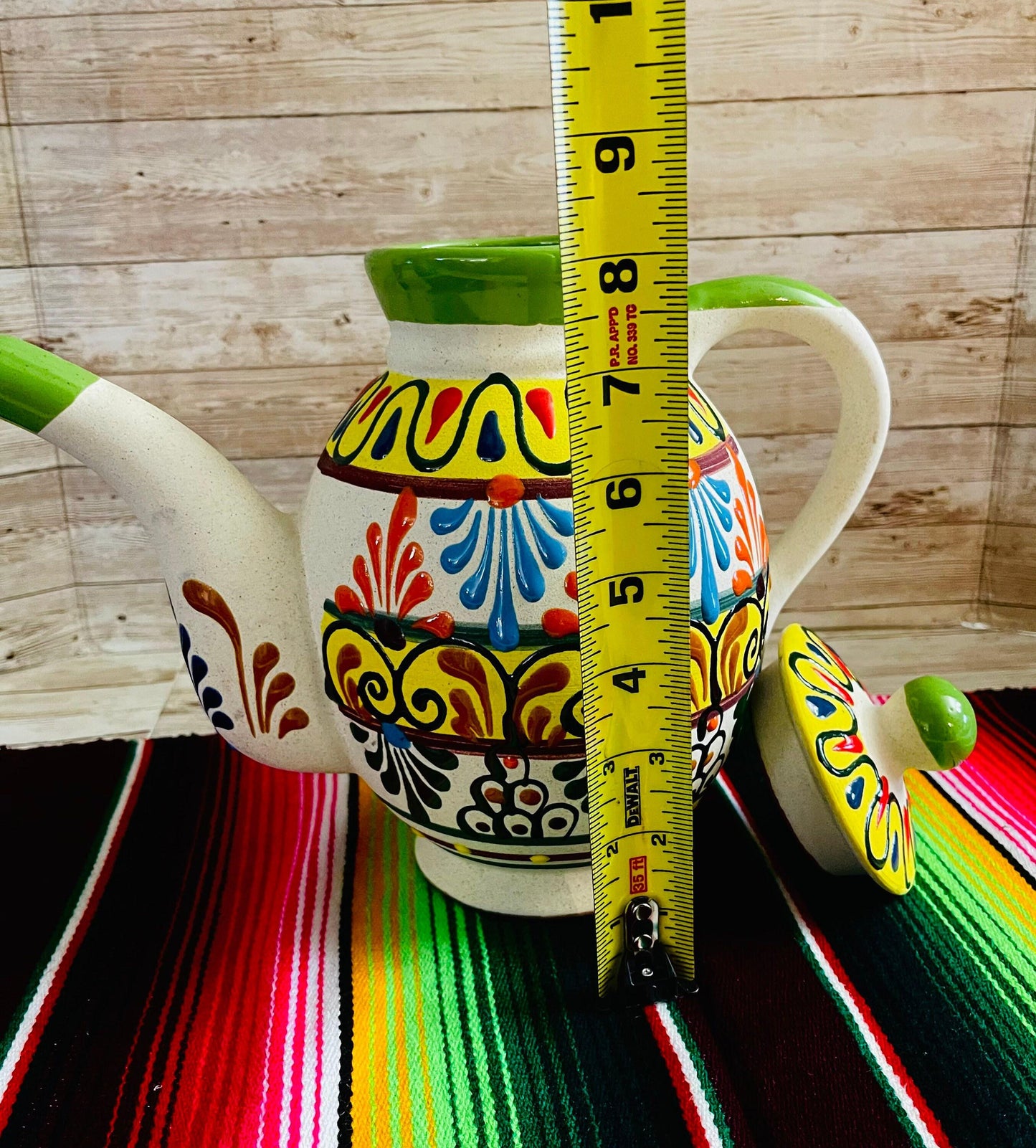 Terra Cotta Mexican Art Pottery CoffeeTea Pot Jarra Lechera Cafetera Artesanal Mexicana Engove