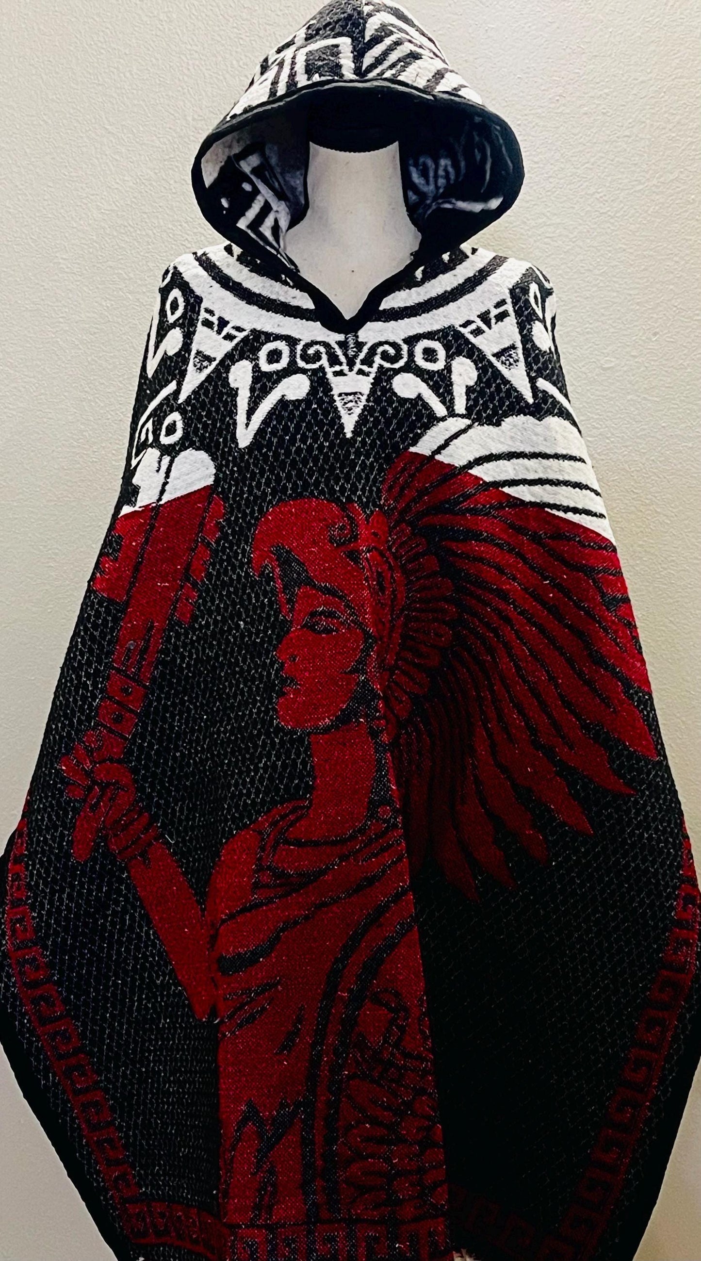 Mexican Poncho Aztec Calendar Poncho Gavan Calendario Azteca con Amor Eterno