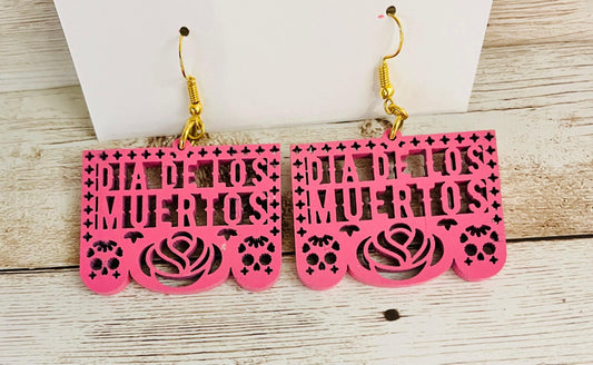 2x Day of the Dead Earrings 2 Pares de Aretes de Dia de Muerto