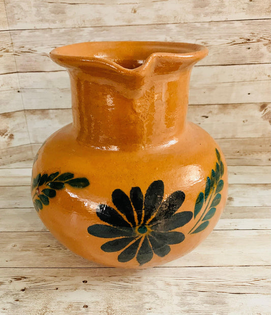 Terra Cotta Mexican Art Pottery Pitcher Jarra Artesanal Mexicana de Barro
