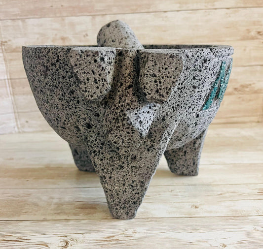 Molcajete/Tejolote Authentic Mexican Mortar & Pestle Made From Lava Rock “Pig Molcajete Mexicano Molcajete Mexicano de Piedra Volcanica