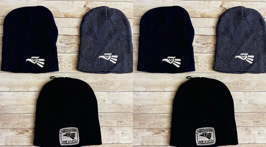 Made in Mexico Mexican Knit Hats Gorras Tejidas Mexicanas Hecho en Mexico con Aguila