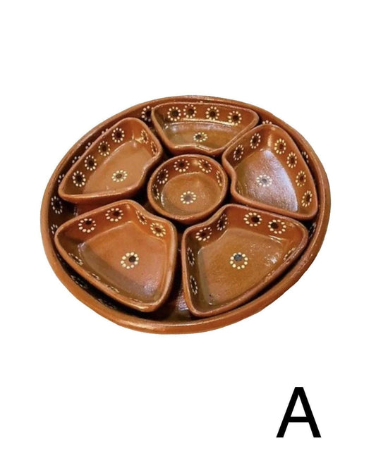 Salseros de Barro Mexicano Redondo y CuadradoTerracota Clay Serving Trays Round and Square