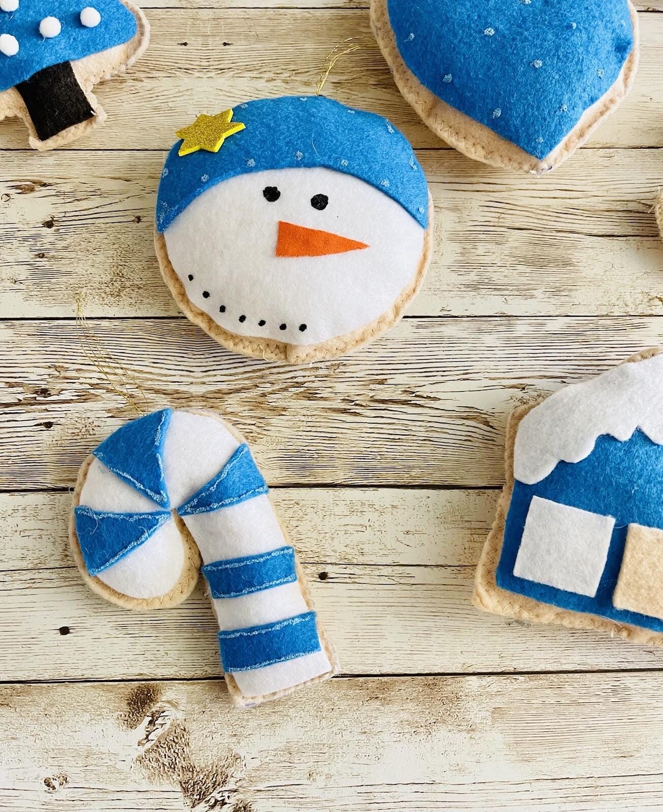 Christmas Felt Ornaments Set Of 12 4 Inches Tall Adornos NavideГ±os De Fieltro
