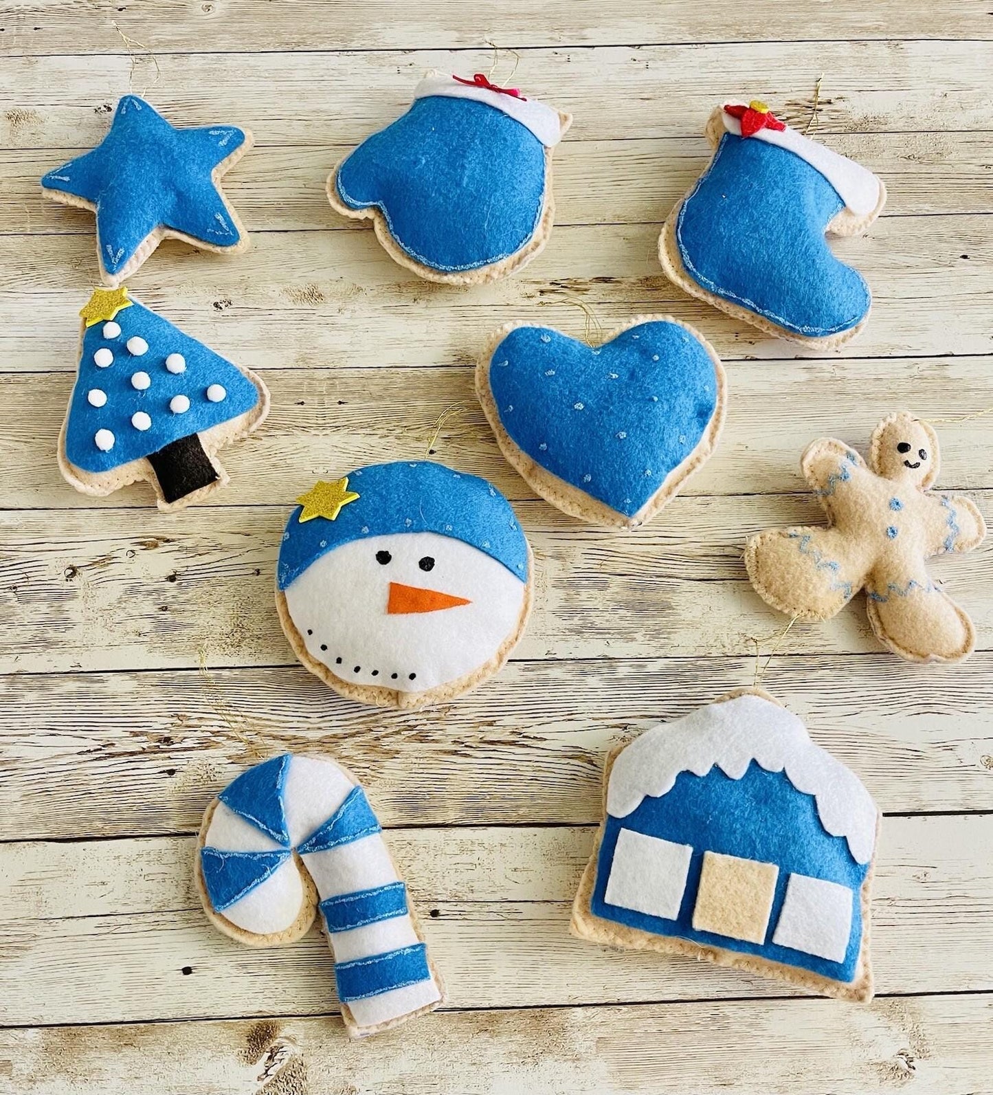 Christmas Felt Ornaments Set Of 12 4 Inches Tall Adornos NavideГ±os De Fieltro
