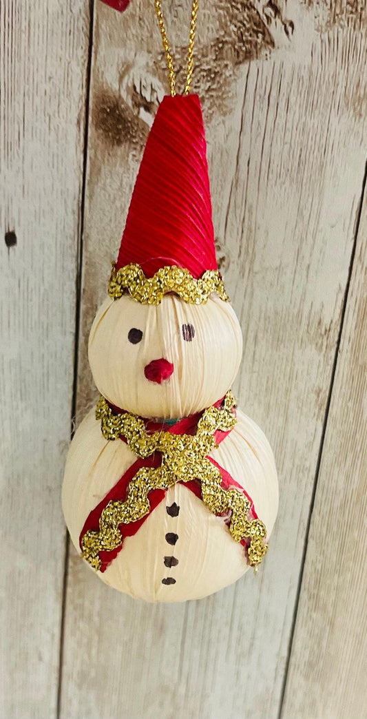Mexican Cornhusk Christmas Ornaments Adornos Colgantes Navideños Muñecos de Nieve de Hoja de Maiz Mexicanos