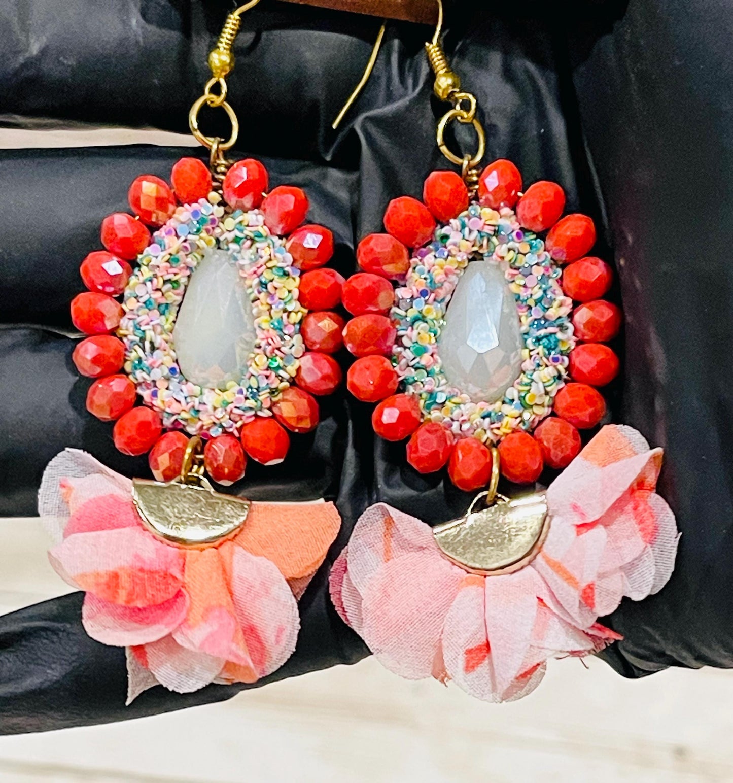 Mexican Artesanal Gift Set Earrings 2 Worry Free Dolls Description Card & Pouch Aretes Artesanales Mexicanos con 2 MuГ±equitas Quita Pena