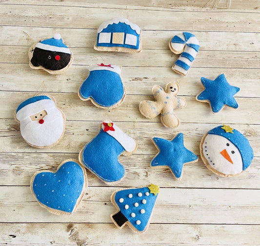 Christmas Felt Ornaments Set Of 12 4 Inches Tall Adornos Navideños De Fieltro