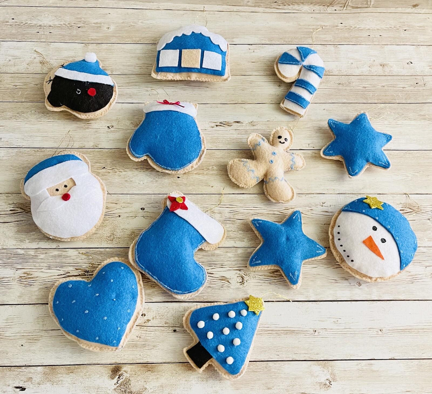 Christmas Felt Ornaments Set Of 12 4 Inches Tall Adornos NavideГ±os De Fieltro