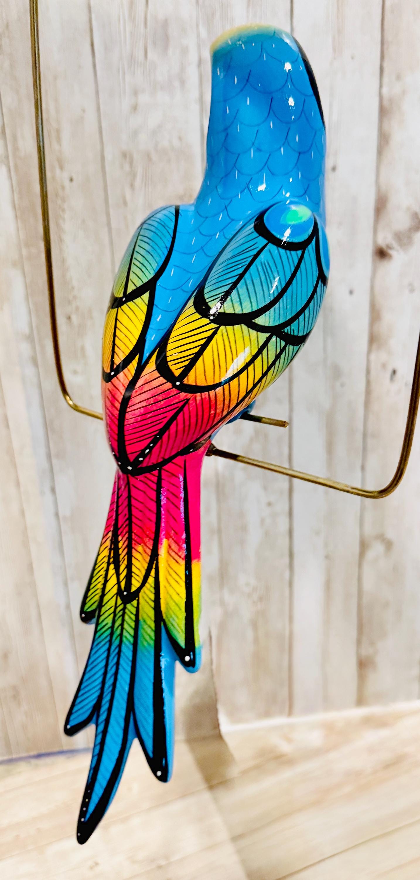 Hanging Exotic Bird in Ring Mexican Pottery Ceramic Pajaro De CerГЎmica