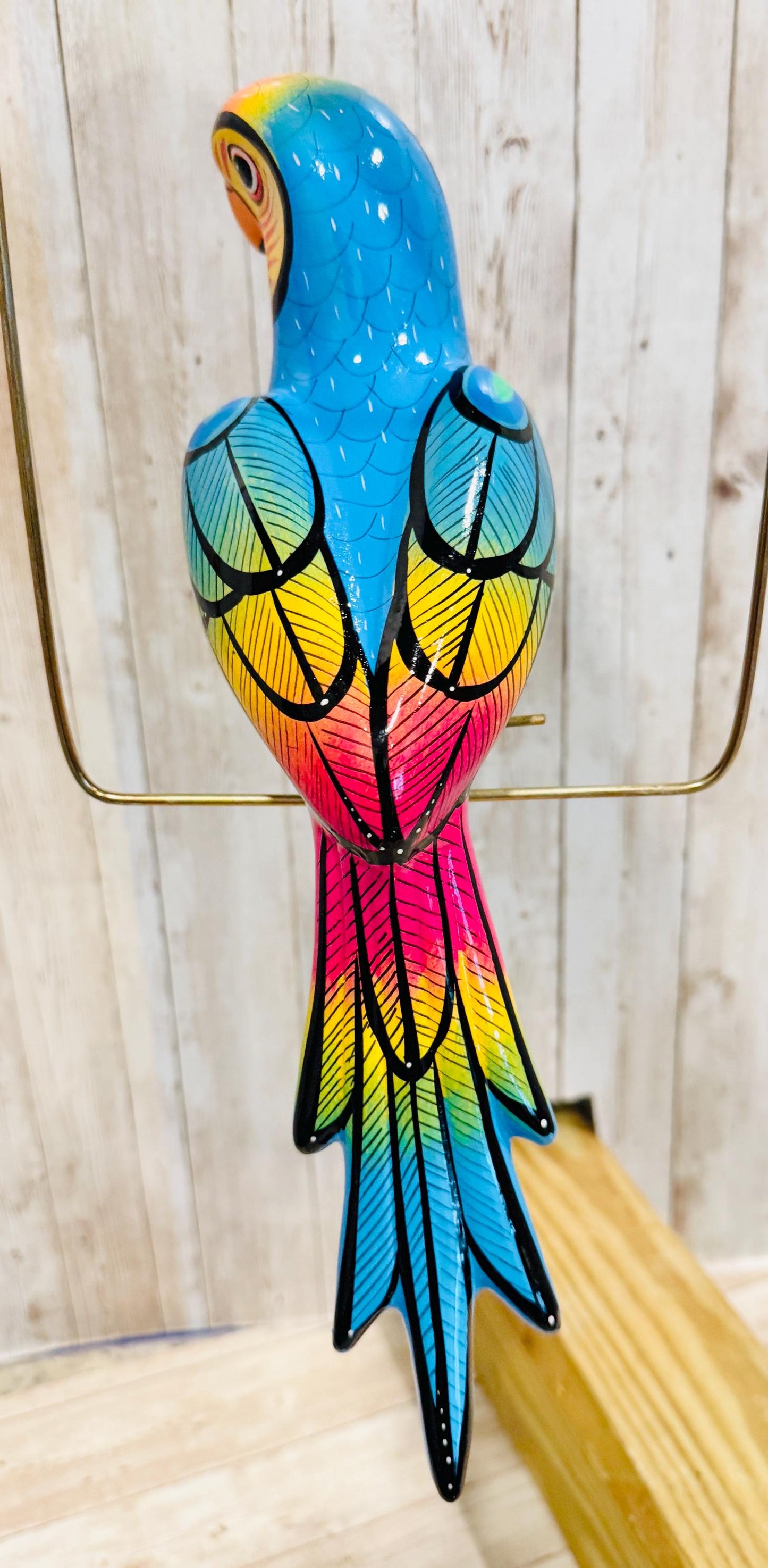 Hanging Exotic Bird in Ring Mexican Pottery Ceramic Pajaro De CerГЎmica