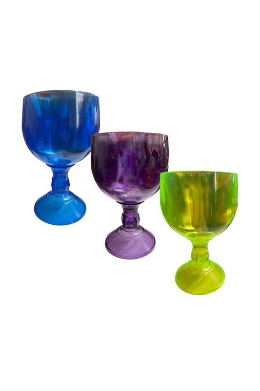 Set of 3 Plastic Goblet Cups for Drinks or Snacks Juego de 3 Copas de Plastico para Botanas oh Bebidas
