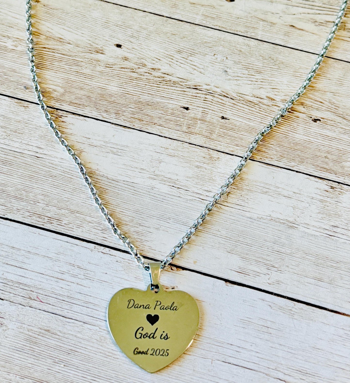 Custom Heart Pendant Necklace with Picture and Engraved Text Collar Personalizado de Corazon con Foto y conTexto Grabado Lazer