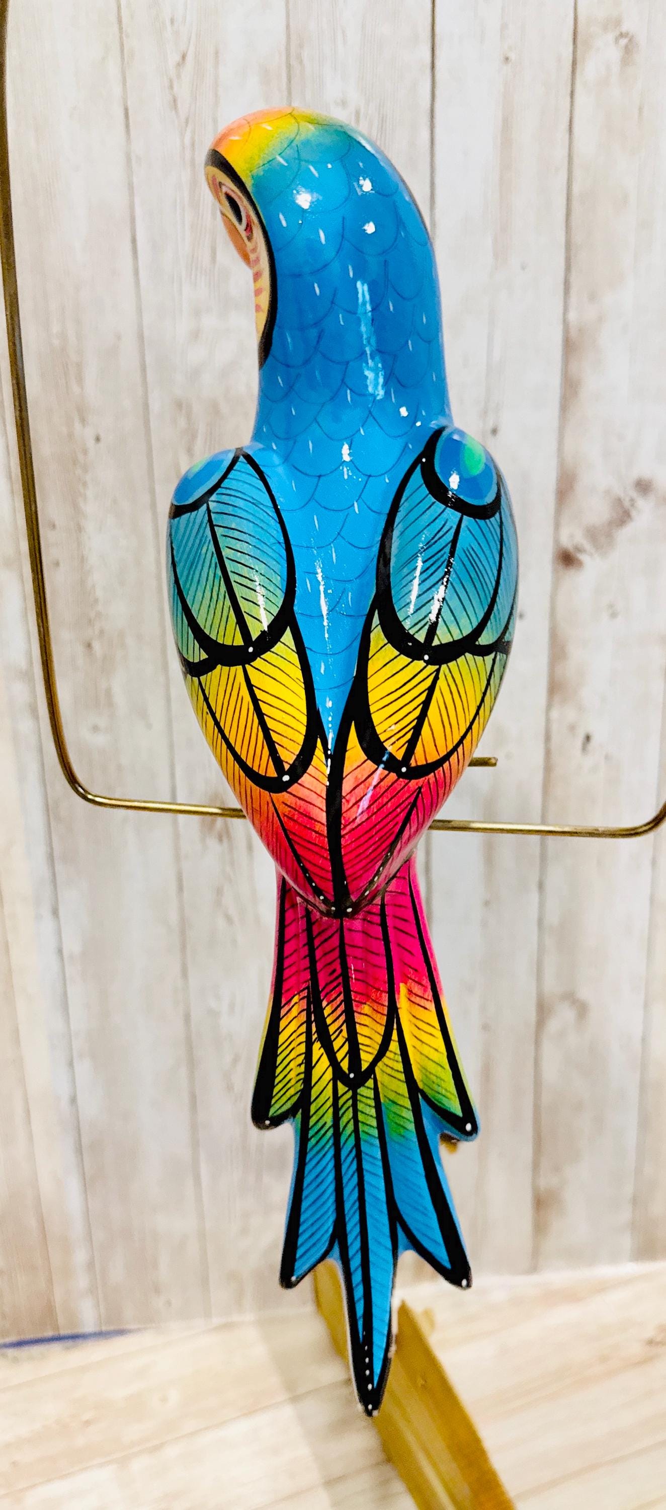 Hanging Exotic Bird in Ring Mexican Pottery Ceramic Pajaro De CerГЎmica