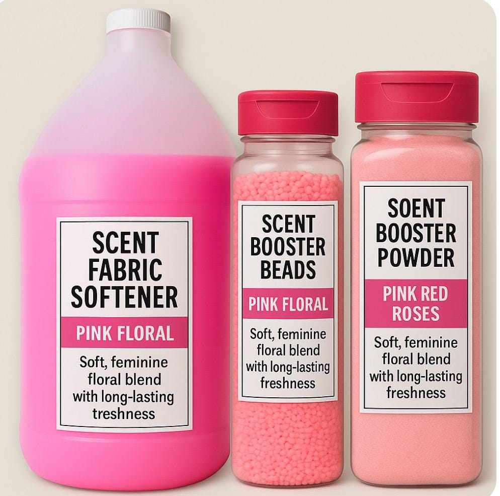 Pink Red Roses Scent Booster Powder Set Long Lasting Freshness Red Roses Floral Scent Suavizante Potenciador Aroma Rosas Rojas Floral