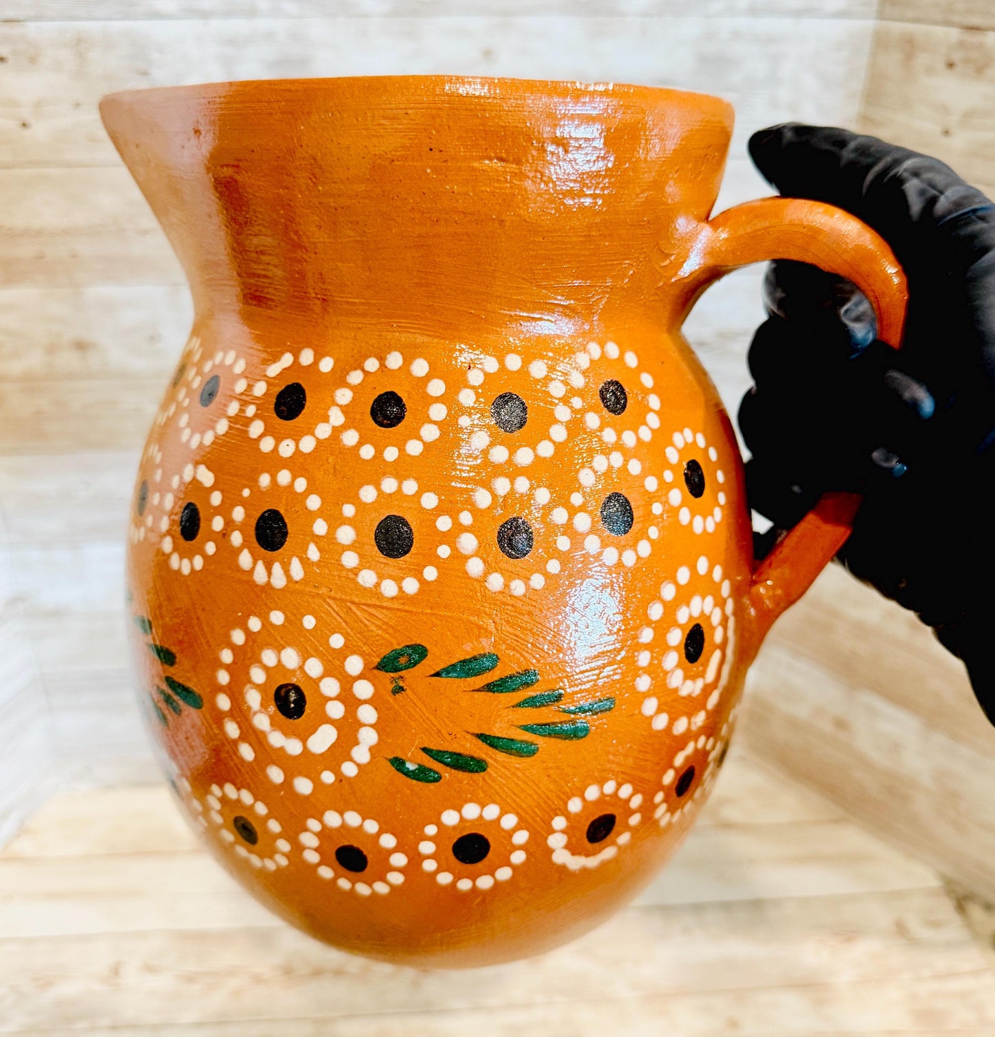 Terra Cotta Mexican Art Pottery Coffee Tea Pitcher Set With 4 Mugs 4 Plates Jarra D Barro Cafetera Artesanal Mexicana con 4 tazas y 4 Platos