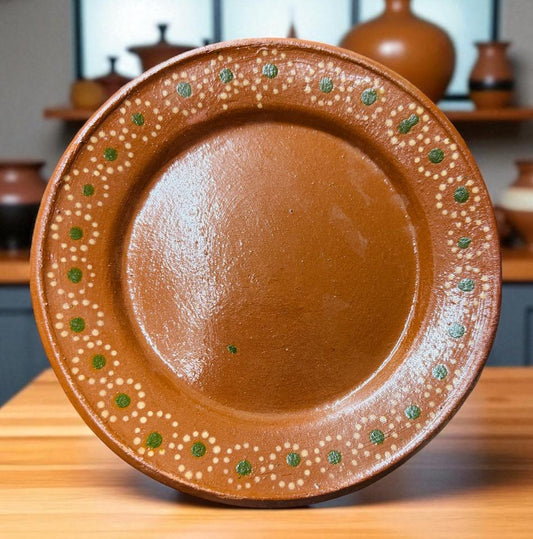 Mexican Terra Cota Round Plates Platos Redondos Mexicanos De Barro Artesanales