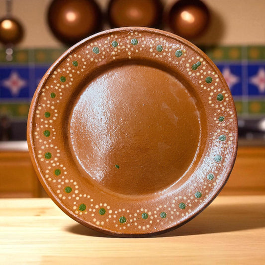Mexican Terra Cota Round Plates Platos Redondos Mexicanos De Barro Artesanales