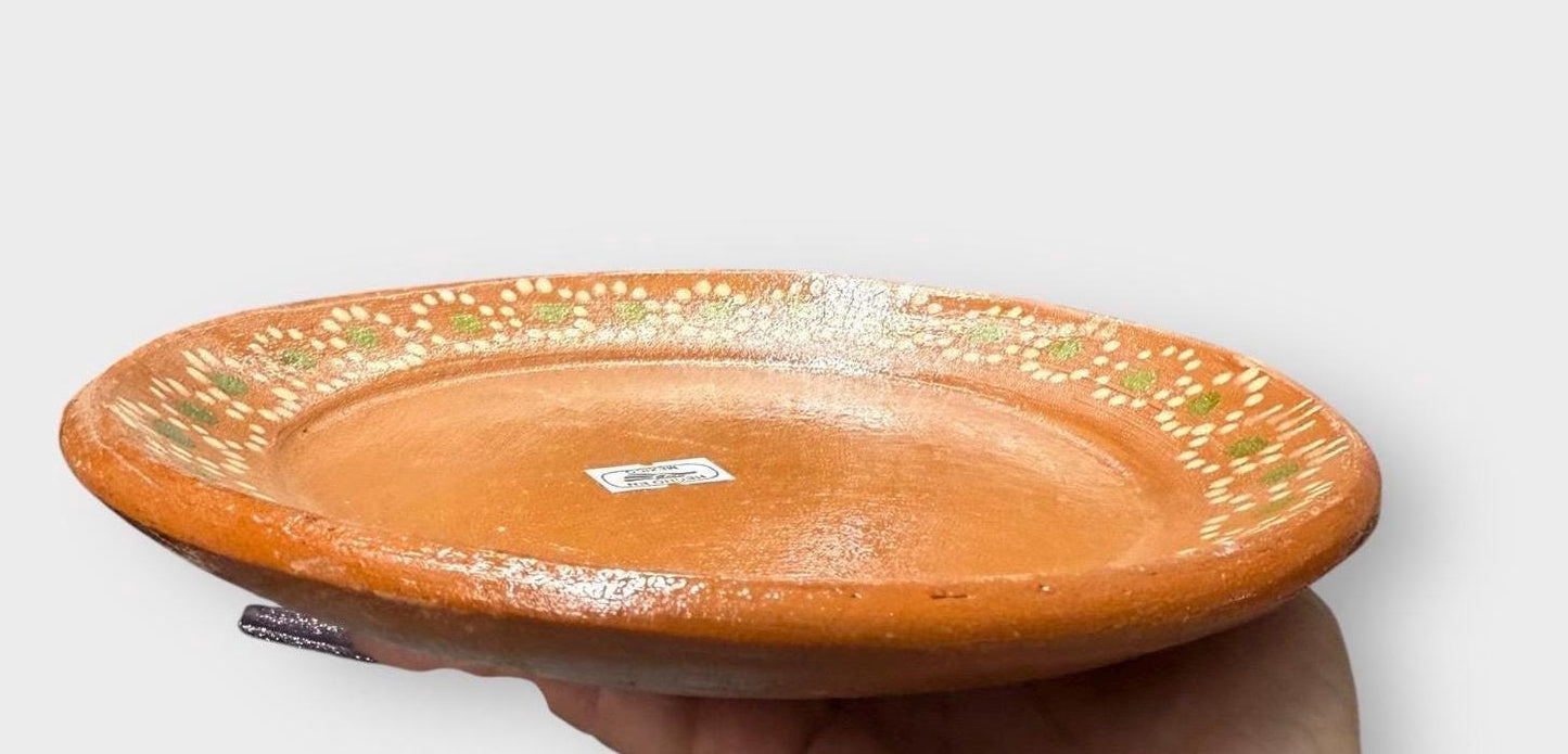 Mexican Terra Cota Round Plates Platos Redondos Mexicanos De Barro Artesanales