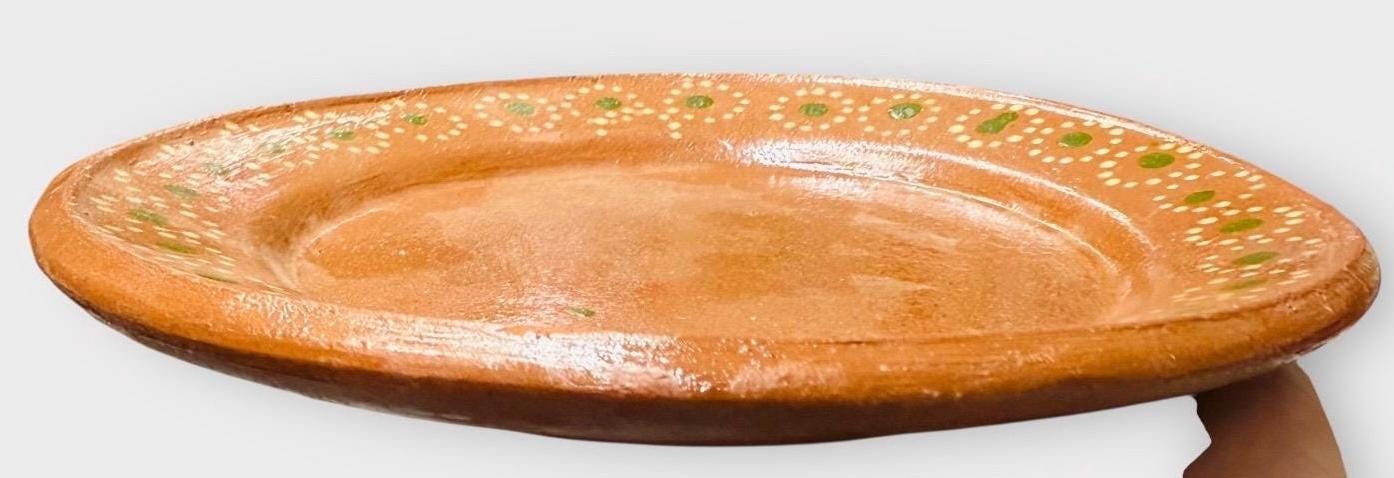Mexican Terra Cota Round Plates Platos Redondos Mexicanos De Barro Artesanales