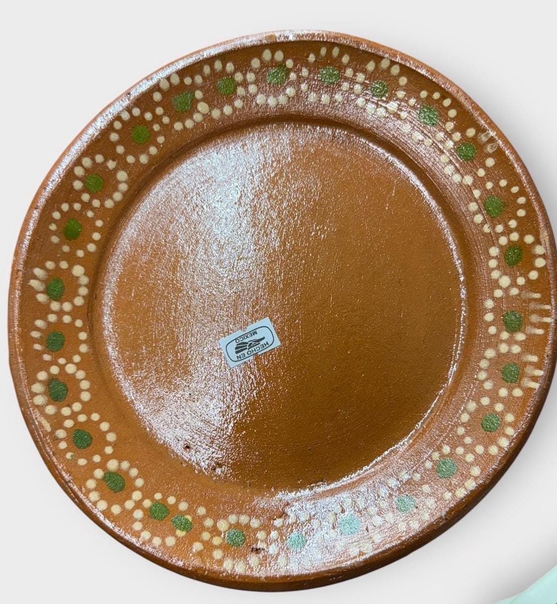 Mexican Terra Cota Round Plates Platos Redondos Mexicanos De Barro Artesanales
