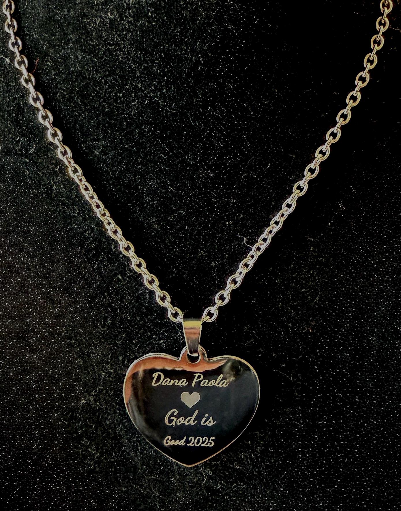 Custom Heart Pendant Necklace with Picture and Engraved Text Collar Personalizado de Corazon con Foto y conTexto Grabado Lazer