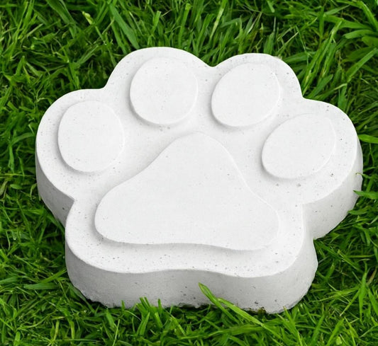 Bundle Set of 2 Garden Paws Stepping Stone Garden Pathway Stepping Stone Outdoor Yard Decoration Cement Paver Lawn and Patio Ornament