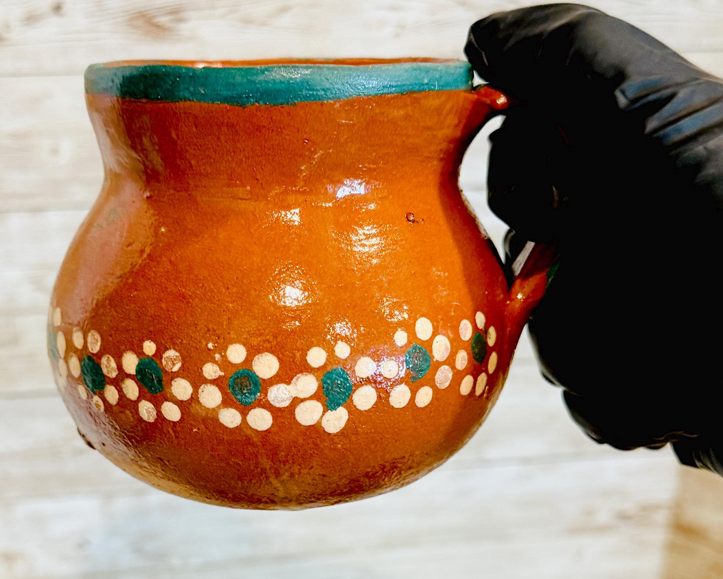 Mexican Terra Cota Pottery Set Coffee/Tea Pitcher with 2 Cups Set de Barro Artesanal Mexicano Jarro con 2 Tazas