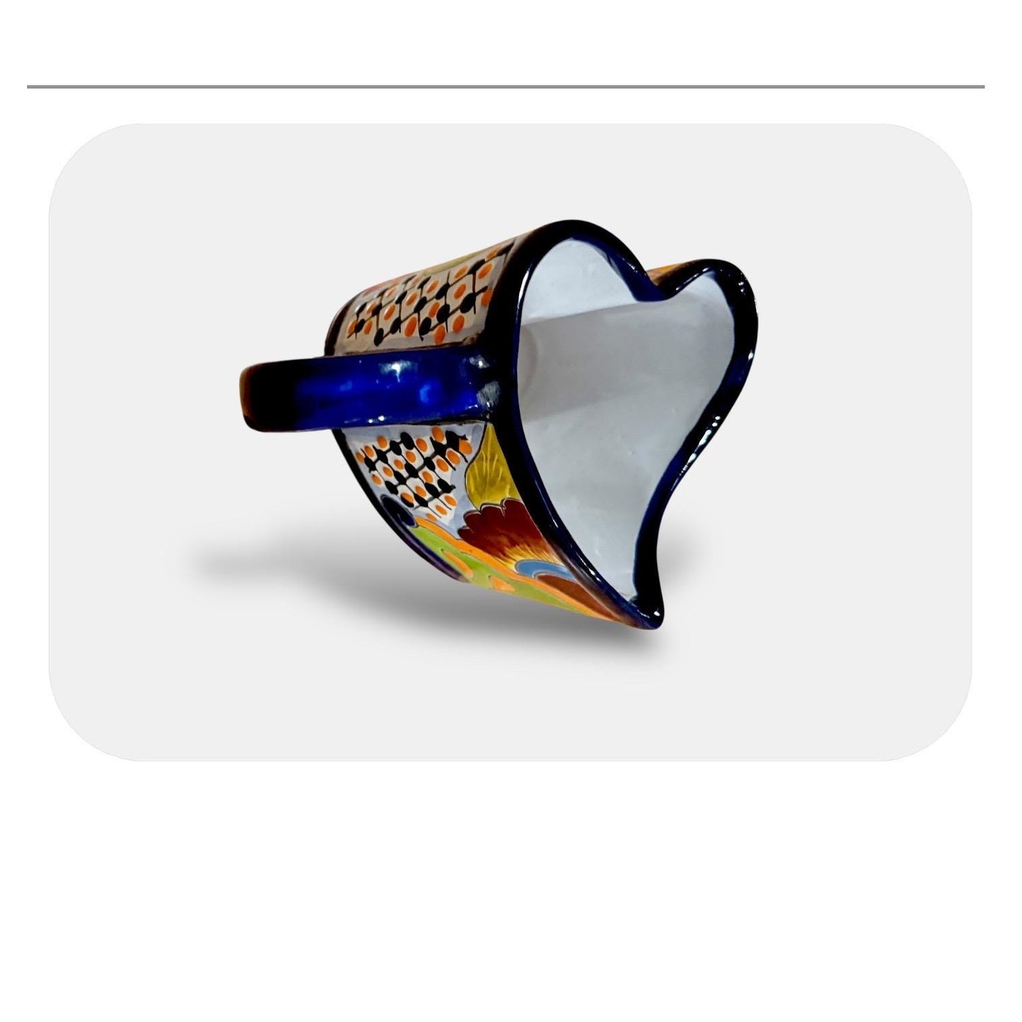 Mexican Talavera Heart Shaped Cup Taza de Talavera Mexicana de Forma en Corazon