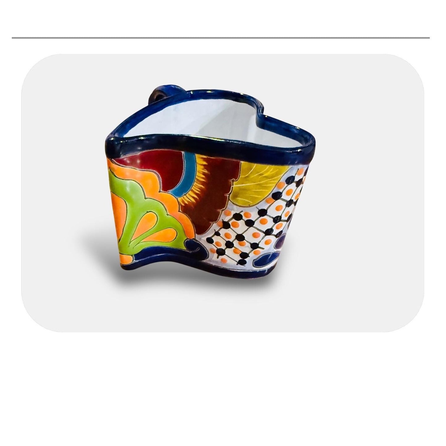 Mexican Talavera Heart Shaped Cup Taza de Talavera Mexicana de Forma en Corazon