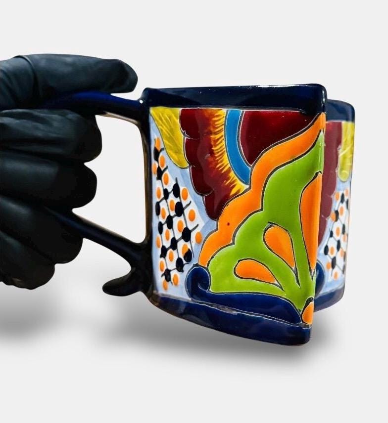 Mexican Talavera Heart Shaped Cup Taza de Talavera Mexicana de Forma en Corazon