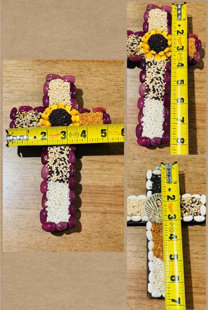 3x Mexican Abundance Prosperity Seed Crosses Mexican Spiritual Art 3 Cruzes Mexicanas para Abundancia Prosperidad