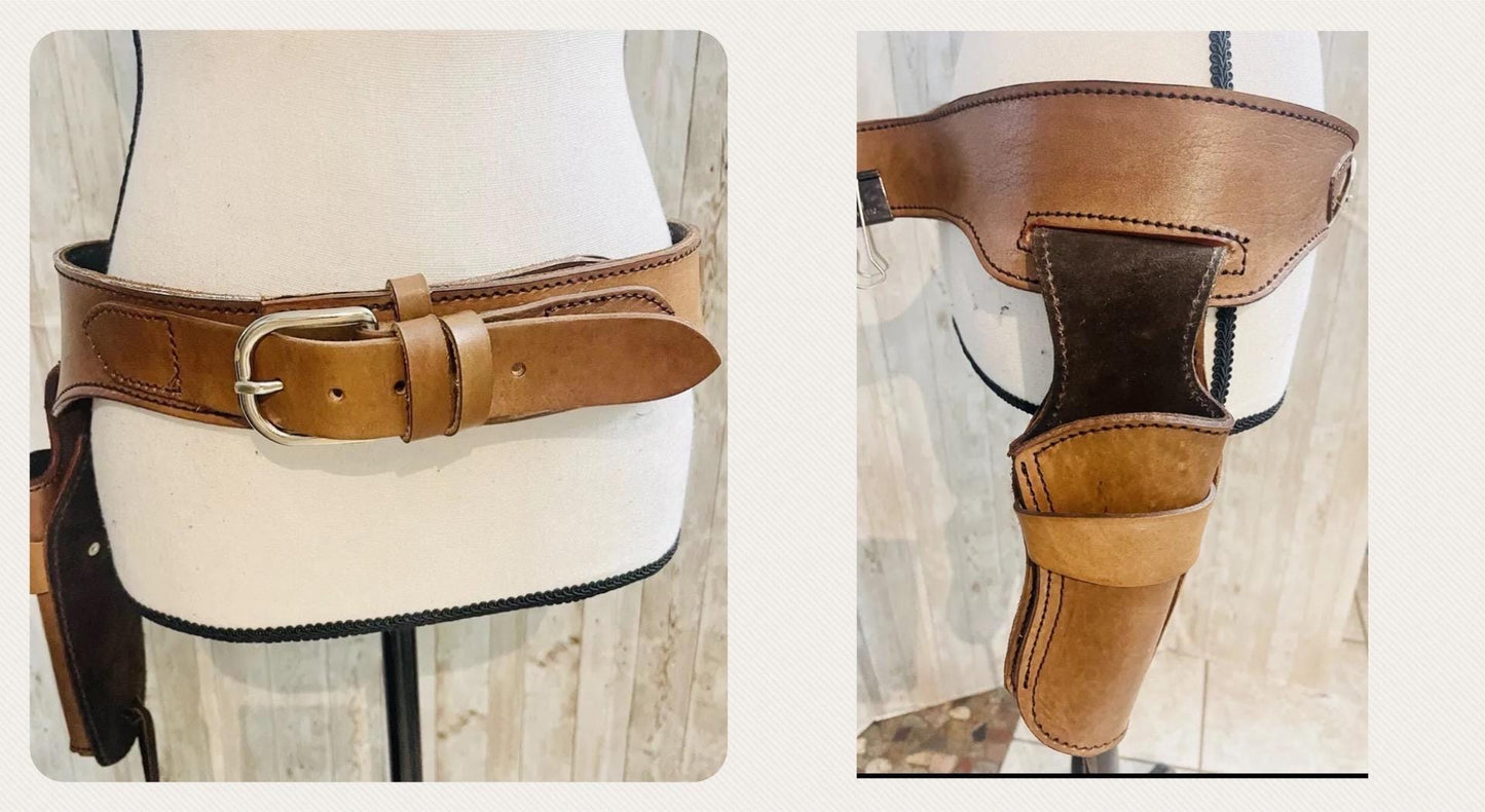 Mexican Leather Holster Funda Carrilera Lisa de Piel Mexicana