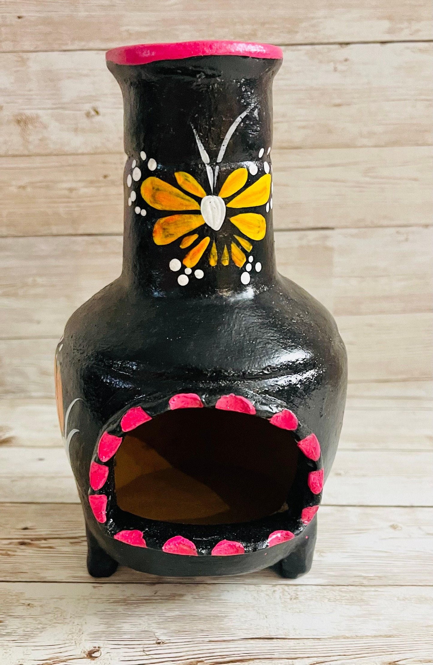 Chimenea de Barro Artesanal Mexicano Small Terra Cota Mexican Chimney Incense Burner Candle Holder