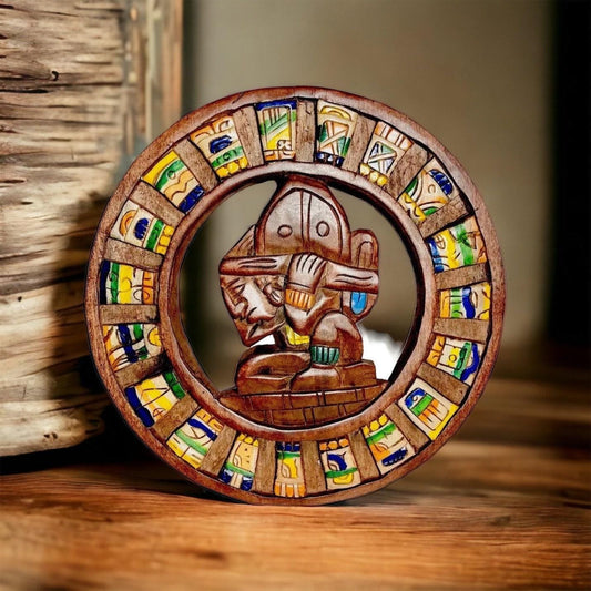 Wood Aztec Calendar Mexican Wall Art Artesanias Mexicanas Calendario Azteca De Madera
