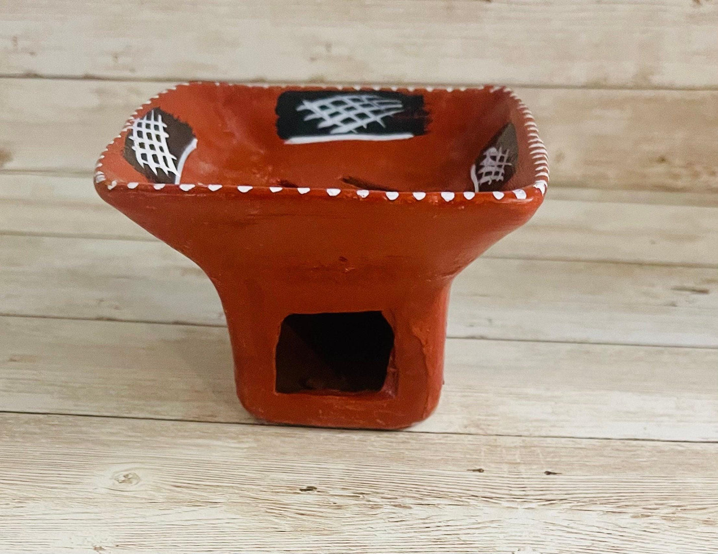 Anafre de Barro Mexicano Chico Small Mexican Clay Incense Burner Day of the Dead Dia de Muertos